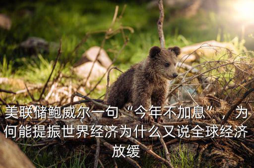 美聯(lián)儲鮑威爾一句“今年不加息”，為何能提振世界經(jīng)濟為什么又說全球經(jīng)濟放緩