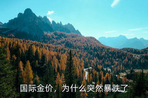 國際金價，為什么突然暴跌了