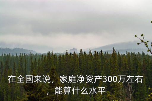 在全國(guó)來(lái)說(shuō)，家庭凈資產(chǎn)300萬(wàn)左右，能算什么水平