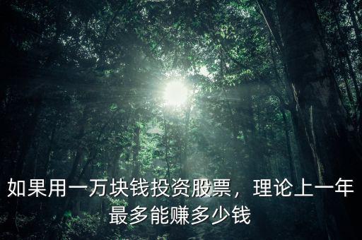 如果用一萬塊錢投資股票，理論上一年最多能賺多少錢