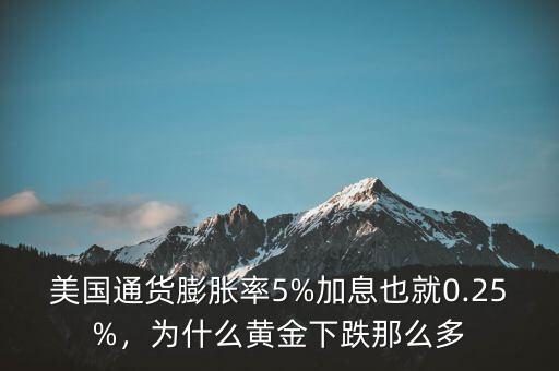 美國通貨膨脹率5%加息也就0.25%，為什么黃金下跌那么多