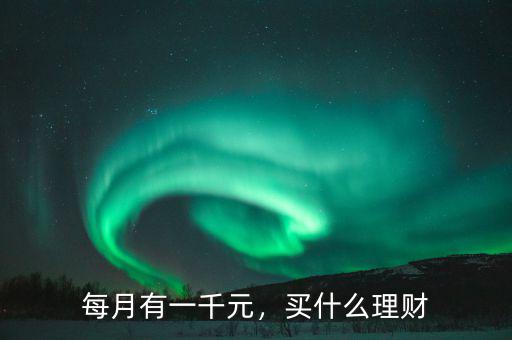 每月有一千元，買什么理財