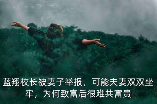 藍(lán)翔校長(zhǎng)被妻子舉報(bào)，可能夫妻雙雙坐牢，為何致富后很難共富貴