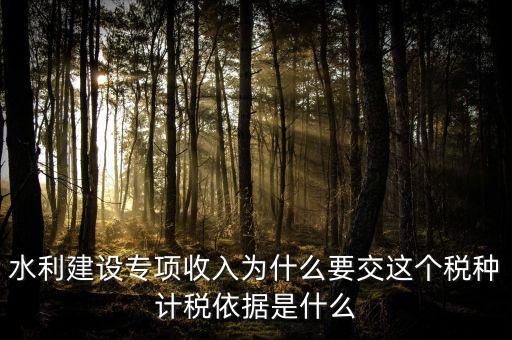 水利建設(shè)專項(xiàng)收入為什么要交這個稅種計(jì)稅依據(jù)是什么
