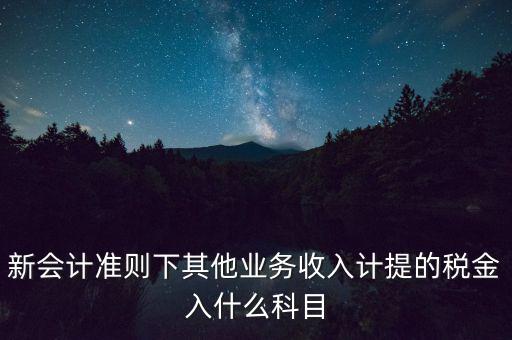 新會計準(zhǔn)則下其他業(yè)務(wù)收入計提的稅金入什么科目