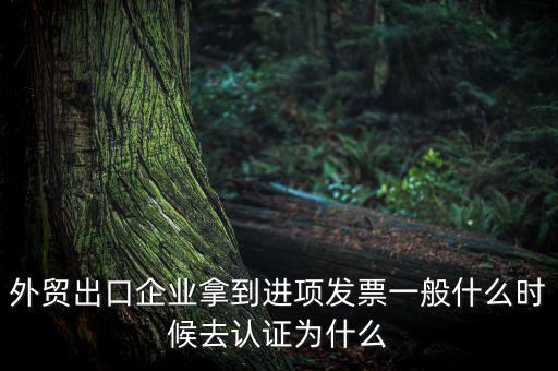 發(fā)票什么時候去認(rèn)證，外貿(mào)出口企業(yè)拿到進(jìn)項發(fā)票一般什么時候去認(rèn)證為什么