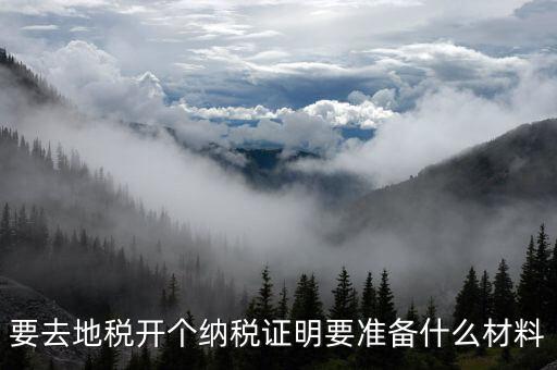 要去地稅開(kāi)個(gè)納稅證明要準(zhǔn)備什么材料