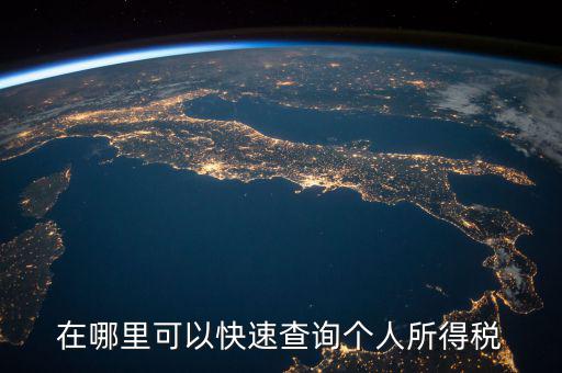 在哪里可以快速查詢個人所得稅