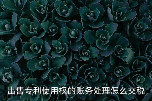 出售專(zhuān)利使用權(quán)的賬務(wù)處理怎么交稅