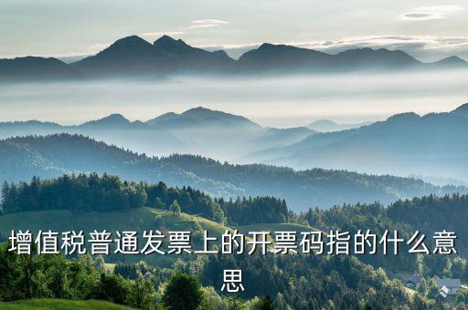 什么是發(fā)票稅控碼，增值稅普通發(fā)票上的開票碼指的什么意思