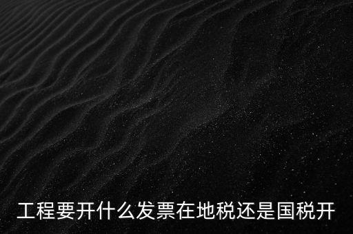 工程要開什么發(fā)票在地稅還是國(guó)稅開