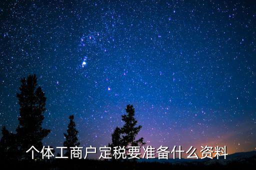 個體戶定稅需要什么資料，個體工商戶定稅要準備什么資料