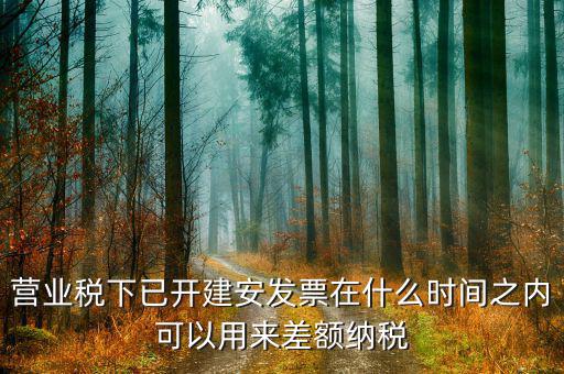 建安發(fā)票用到什么時(shí)候，營(yíng)業(yè)稅下已開建安發(fā)票在什么時(shí)間之內(nèi)可以用來差額納稅