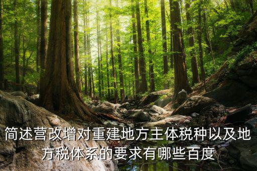 營(yíng)改增后地方稅源靠什么，簡(jiǎn)述營(yíng)改增對(duì)重建地方主體稅種以及地方稅體系的要求有哪些百度