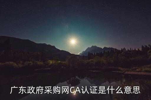 ca認(rèn)證是什么意思，廣東政府采購網(wǎng)CA認(rèn)證是什么意思