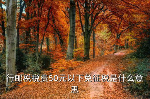關(guān)稅小50免征什么，行郵稅稅費(fèi)50元以下免征稅是什么意思