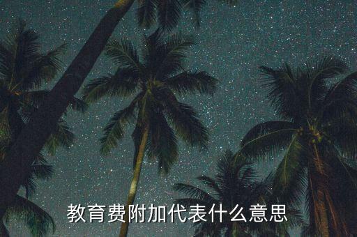 什么是教育稅附加費，教育費附加代表什么意思