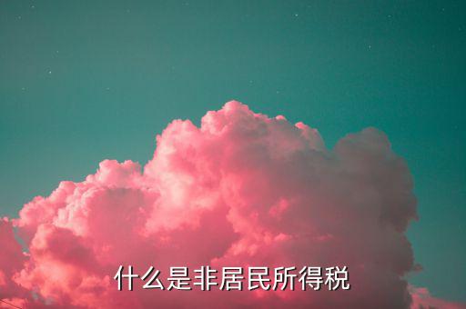 什么是非居民所得稅申報，什么是非居民所得稅