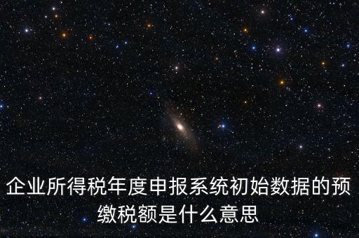 企業(yè)所得稅年度申報系統(tǒng)初始數(shù)據(jù)的預繳稅額是什么意思