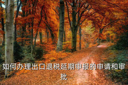 出口退稅申報延期需要什么資料，如何辦理出口退稅延期申報的申請和審批