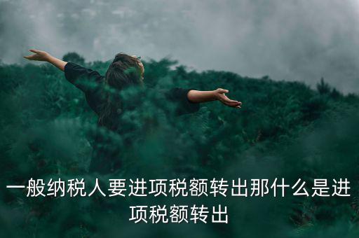 一般納稅人要進項稅額轉出那什么是進項稅額轉出