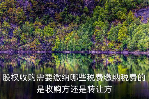 股權(quán)收購(gòu)交什么稅收，股權(quán)收購(gòu)需要繳納哪些稅費(fèi)繳納稅費(fèi)的是收購(gòu)方還是轉(zhuǎn)讓方