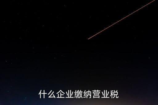 什么企業(yè)繳納營(yíng)業(yè)稅