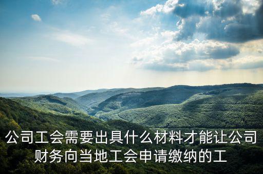 公司工會需要出具什么材料才能讓公司財務(wù)向當(dāng)?shù)毓暾埨U納的工