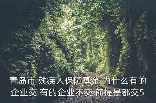 為什么要交殘疾人就業(yè)保障金，一般什么情況下繳納殘保金