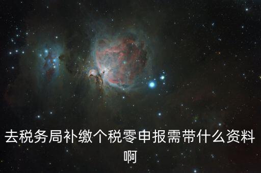 個稅補(bǔ)交帶什么資料，去稅務(wù)局補(bǔ)繳個稅零申報需帶什么資料啊