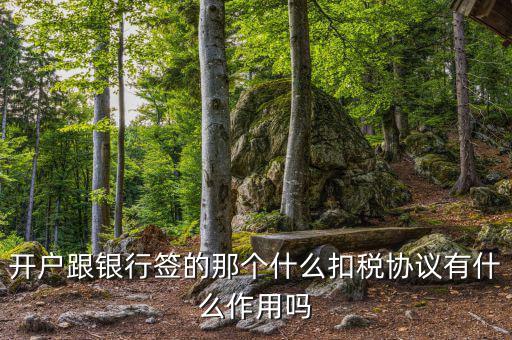 開戶跟銀行簽的那個(gè)什么扣稅協(xié)議有什么作用嗎