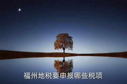 福建省地稅繳納什么稅，福州地稅要申報哪些稅項