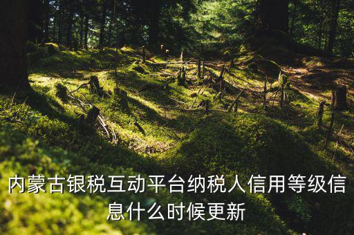 銀稅?；邮鞘裁?，內(nèi)蒙古銀稅互動平臺納稅人信用等級信息什么時候更新