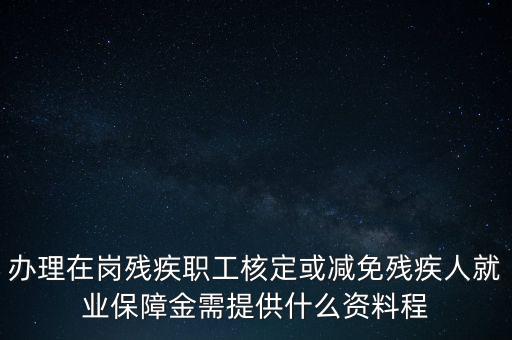 核定殘保金需要什么，辦理在崗殘疾職工核定或減免殘疾人就業(yè)保障金需提供什么資料程
