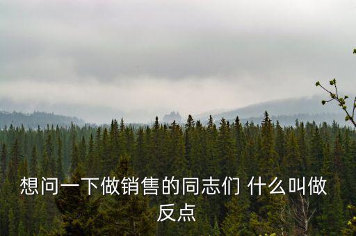 什么是銷售返點(diǎn)，想問(wèn)一下做銷售的同志們 什么叫做 反點(diǎn)