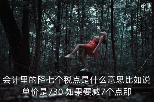 會計里的降七個稅點(diǎn)是什么意思比如說單價是730 如果要減7個點(diǎn)那