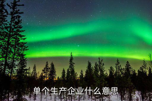 列名生產(chǎn)企業(yè)是什么意思，單個生產(chǎn)企業(yè)什么意思