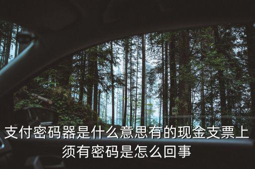 發(fā)票密碼器是什么，支票密碼器是什么啊