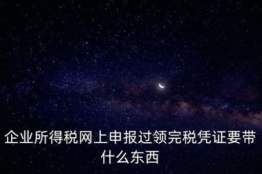 企業(yè)所得稅網上申報過領完稅憑證要帶什么東西