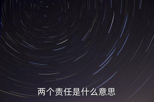 兩個責任是什么意思