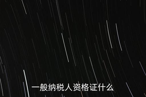 一般納稅人的資格證明是什么，一般納稅人的認定資格是什么