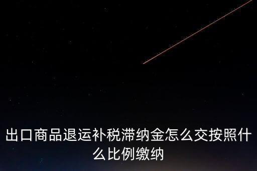 什么是退運(yùn)補(bǔ)稅，出口商品退運(yùn)補(bǔ)稅滯納金怎么交按照什么比例繳納