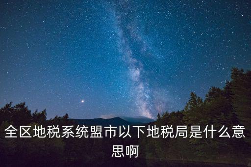 片區(qū)稅務(wù)分局是什么意思，全區(qū)地稅系統(tǒng)盟市以下地稅局是什么意思啊