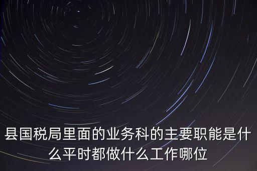 縣國稅局里面的業(yè)務科的主要職能是什么平時都做什么工作哪位