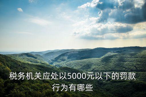 稅務(wù)局行為罰款是什么，稅務(wù)機(jī)關(guān)應(yīng)處以5000元以下的罰款行為有哪些