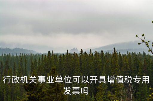 行政機關(guān)事業(yè)單位可以開具增值稅專用發(fā)票嗎