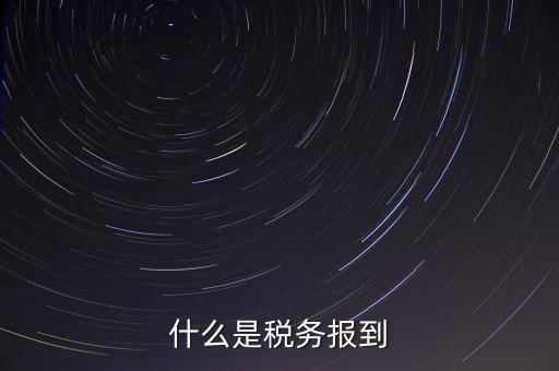 什么是稅務報到
