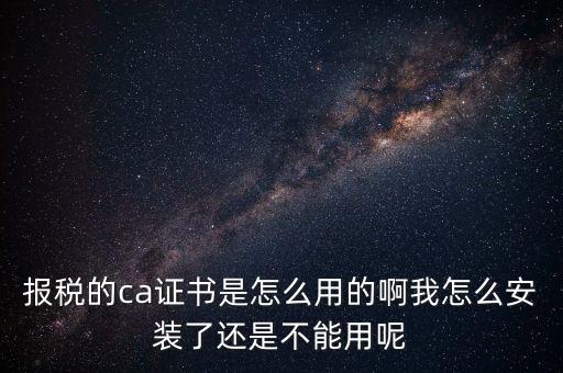 稅務企業(yè)ca登錄是什么，聯通CA國地稅通用官網是什么