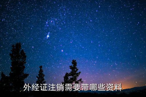 外經證注銷需要帶哪些資料