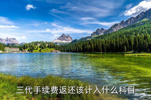 什么叫三代手續(xù)費，三代手續(xù)費返還該計入什么科目